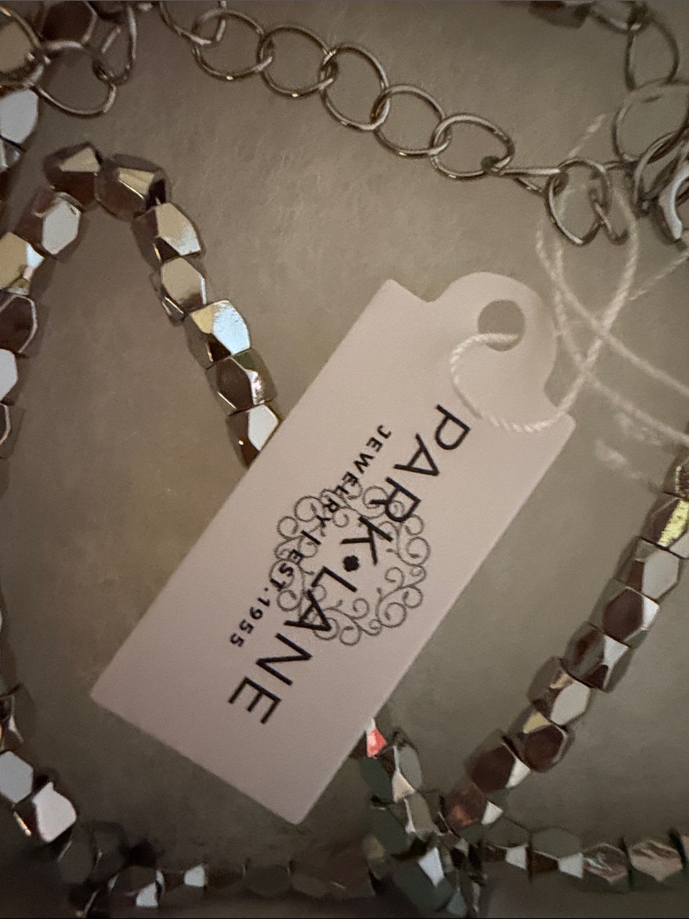 Park Lane Silver Faceted Beaded Necklace - Silver